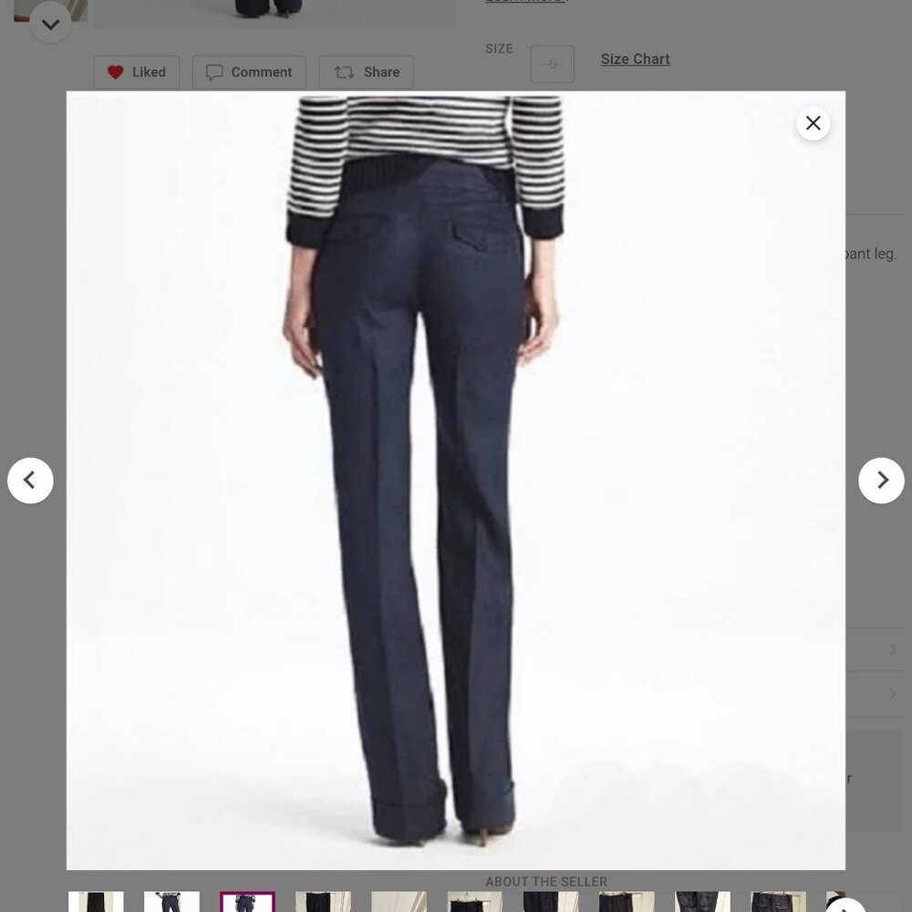 J Crew Linen Pant black size 4